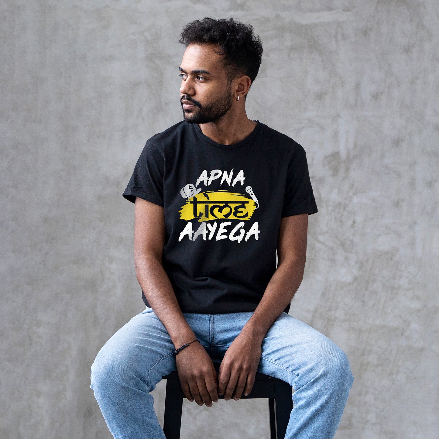 APNA TIME AAYEGA Printed T-Shart, 100% Cotton