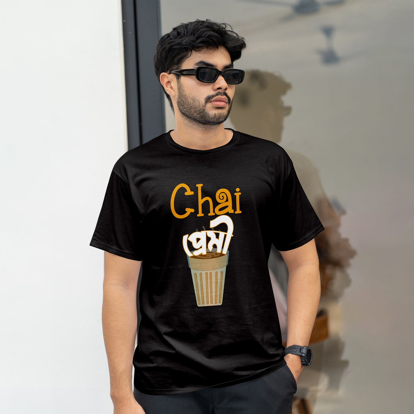 Chai Premi Bangla Printed T-shart ,100% Cotton