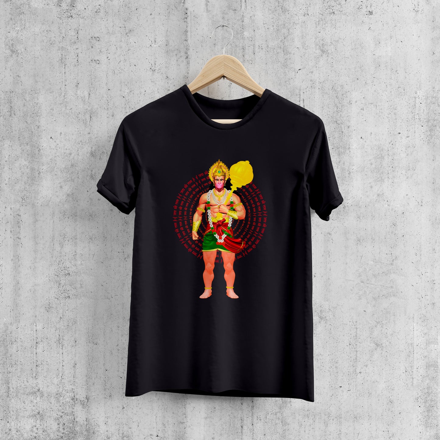 HANUMAN WITH GADA , Printed T-Shart, 100% Cotton