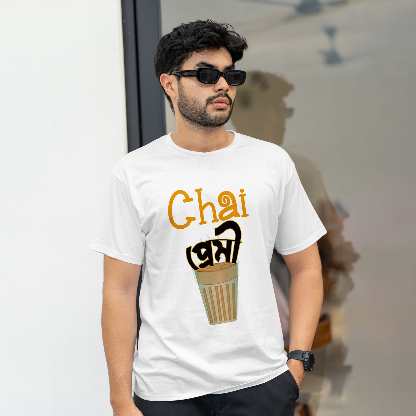 Chai Premi Bangla Printed T-shart ,100% Cotton