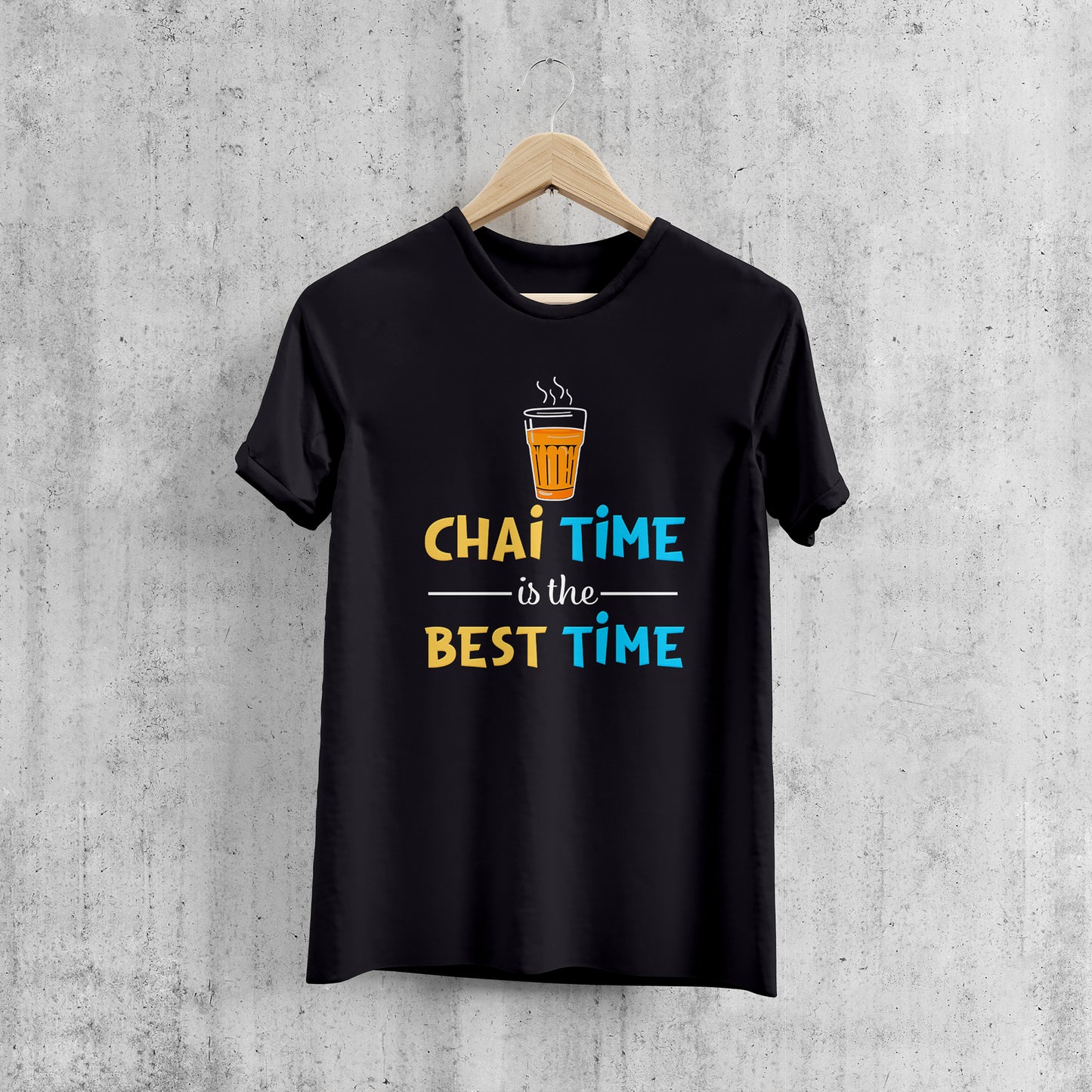 Chai Time Best Time Printed T-Shart, 100% Cotton