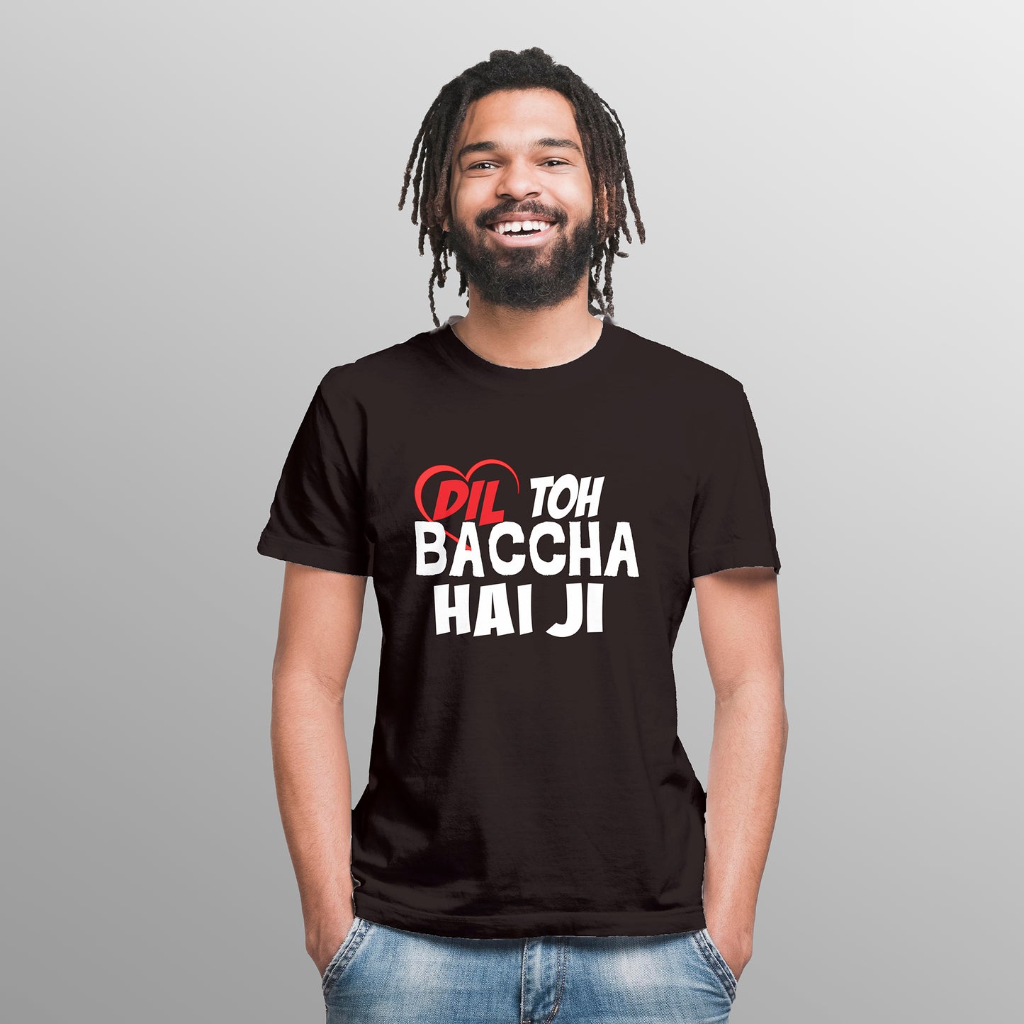 DIL TOH BACCHA HAI JI , Printed T-Shart, 100% Cotton