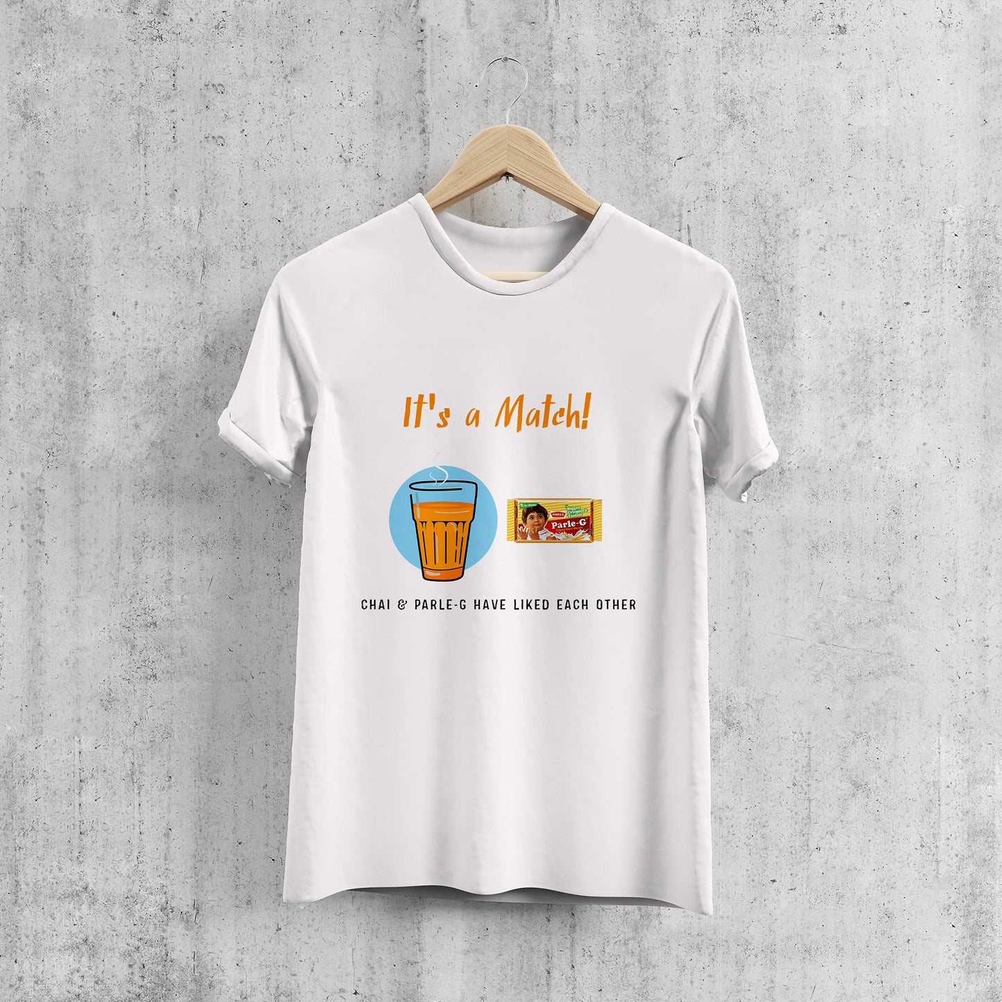 CHAI & PARLE G HAVE LIKED EACH OTHER , GRAPHICS PRINTED T-SHIRT