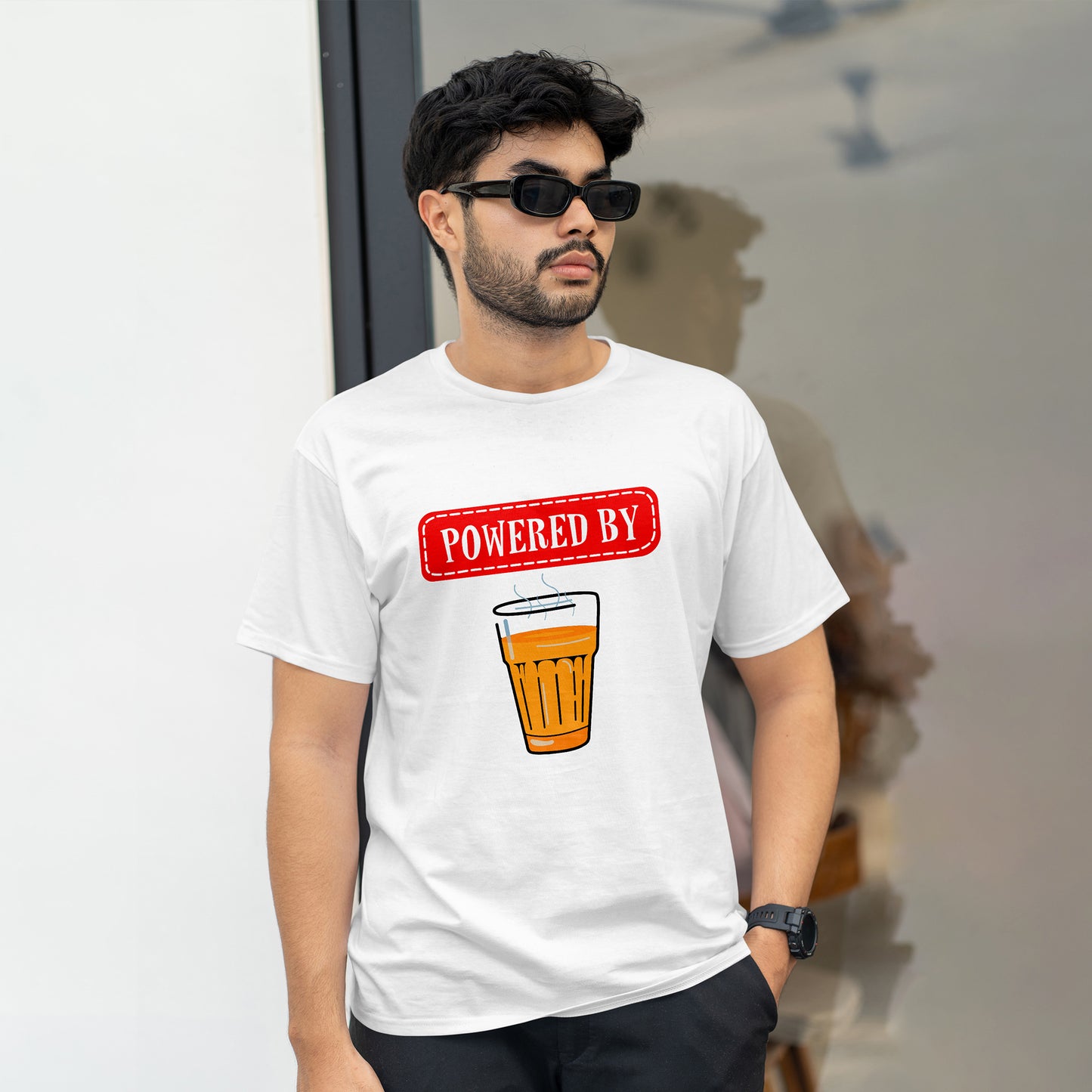 POWERED BY , GRAPHICS PRINTED T-SHIRT