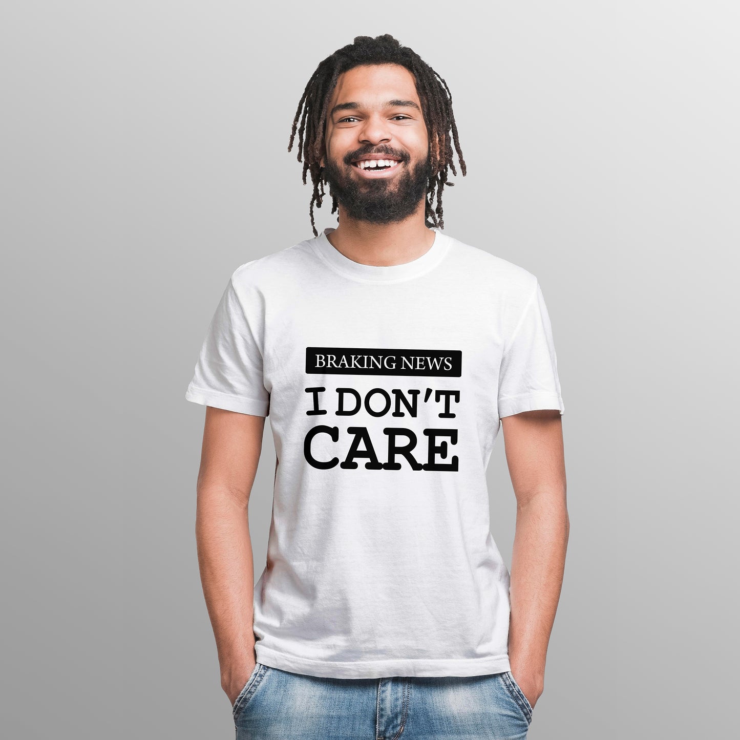 I DON`T CARE Printed T-Shart, 100% Cotton