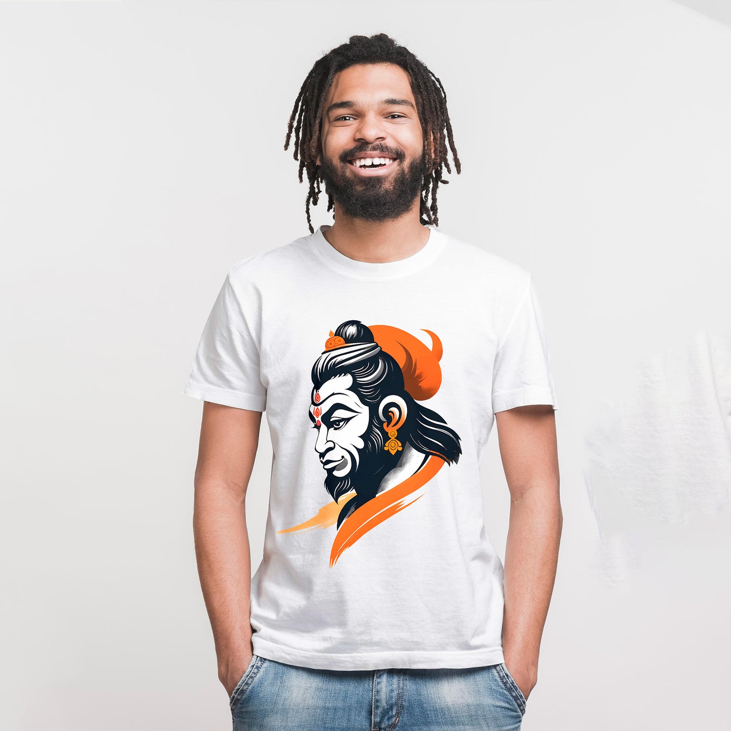 HANUMAN FACE PRINT , Printed T-Shart, 100% Cotton