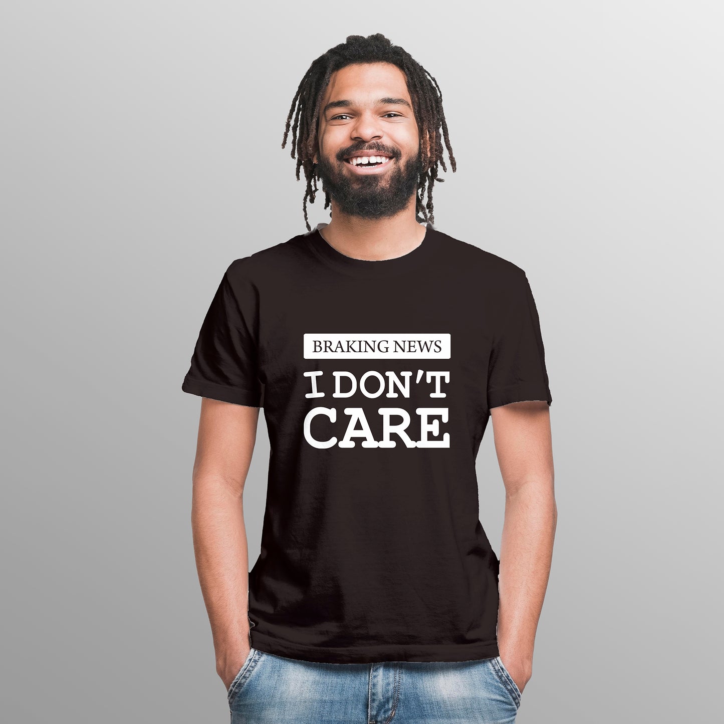 I DON`T CARE Printed T-Shart, 100% Cotton