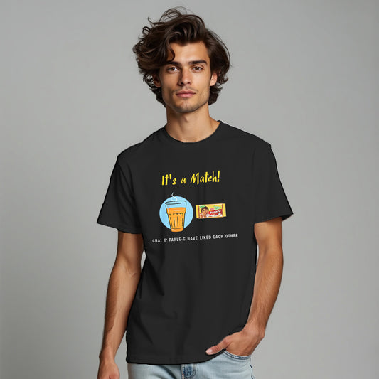 CHAI & PARLE G HAVE LIKED EACH OTHER , GRAPHICS PRINTED T-SHIRT